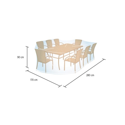 Funda cubre MESA RECTANGULAR/OVALADA - XL (90 x 280 x 170 cm)